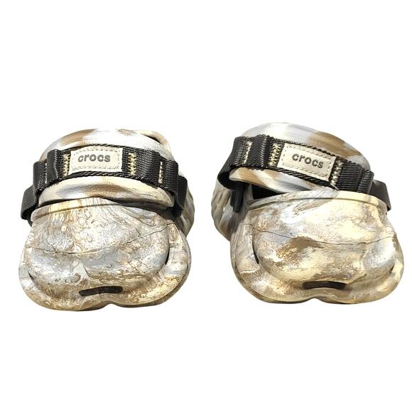 Crocs Echo Marbled Clogs Brown Cream Slingback Waterproof Shoes Womens US 7 - Picture 4 of 6